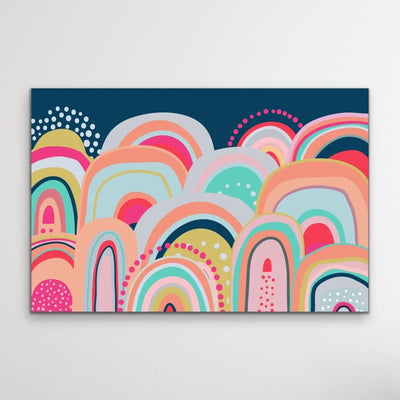 Sky High - Bright Colourful Mountain Canvas and Paper Art Print - I Heart Wall Art