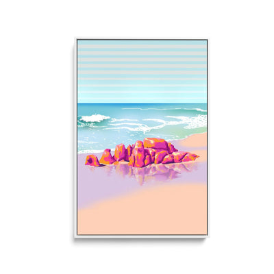 Sneaky Beach By Unratio - Stretched Canvas Print or Framed Fine Art Print - Artwork I Heart Wall Art Australia 