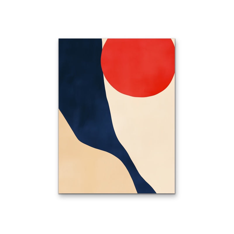 Somewhere in the Desert - Abstract Modern Red & Blue Stretched Canvas, Wall Art Print I Heart Wall Art