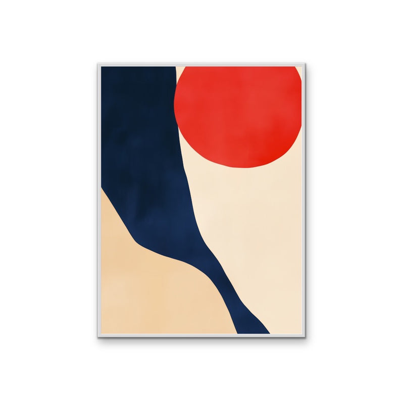 Somewhere in the Desert - Abstract Modern Red & Blue Stretched Canvas, Wall Art Print I Heart Wall Art