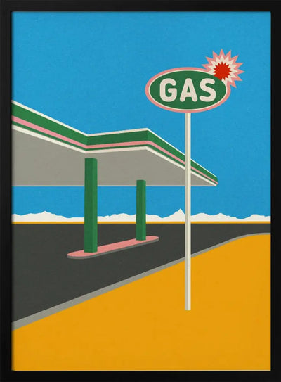 Spark Gas Station - Stretched Canvas, Poster or Fine Art Print I Heart Wall Art