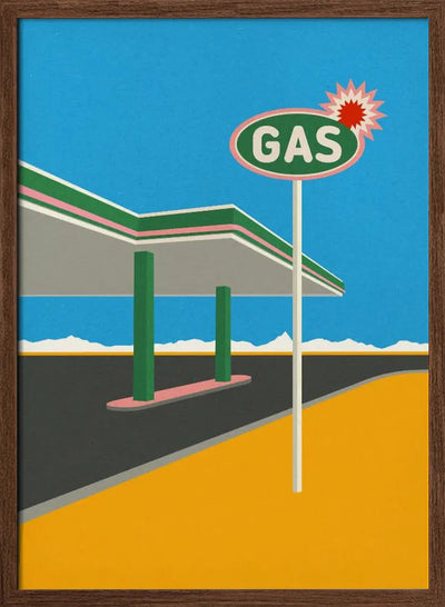 Spark Gas Station - Stretched Canvas, Poster or Fine Art Print I Heart Wall Art