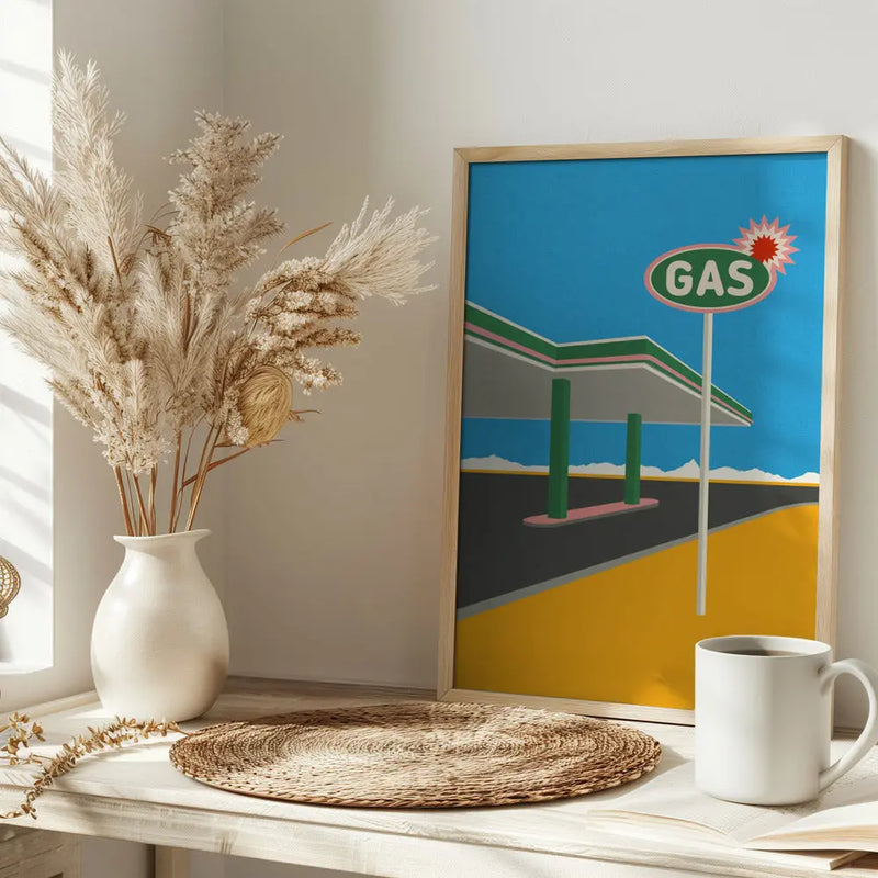 Spark Gas Station - Stretched Canvas, Poster or Fine Art Print I Heart Wall Art