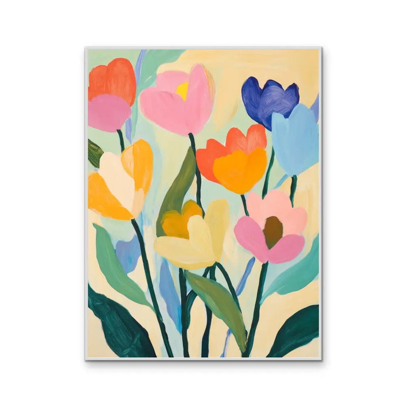 Spring Offering - Colourful Contemporary Flower Wall Canvas Print I Heart Wall Art