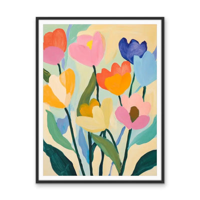 Spring Offering - Colourful Contemporary Flower Wall Canvas Print I Heart Wall Art