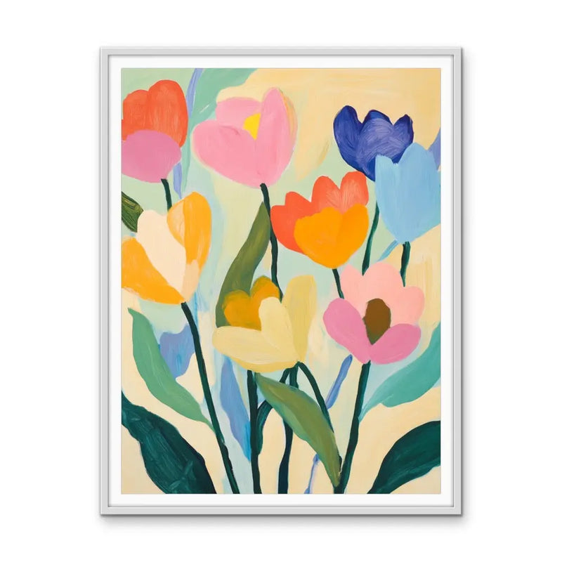 Spring Offering - Colourful Contemporary Flower Wall Canvas Print I Heart Wall Art