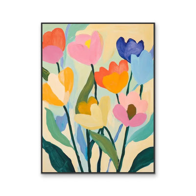 Spring Offering - Colourful Contemporary Flower Wall Canvas Print I Heart Wall Art