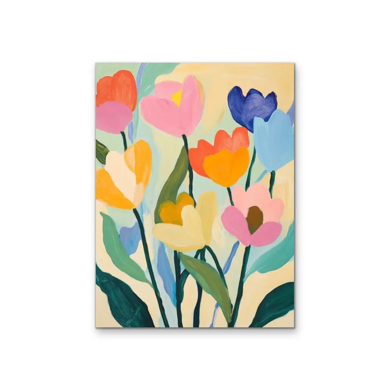 Spring Offering - Colourful Contemporary Flower Wall Canvas Print I Heart Wall Art