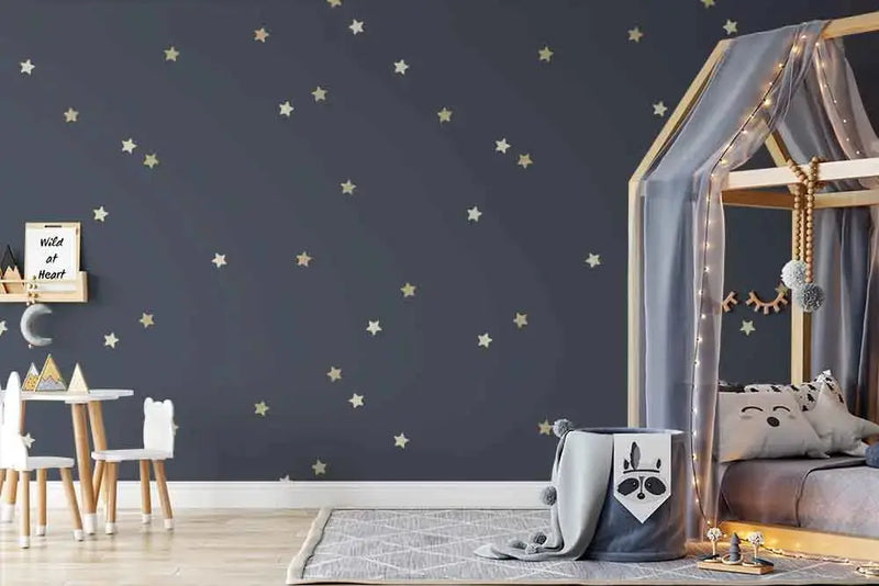 Starry Night - Kids Blue Starry Sky Peel and Stick Removable Wallpaper