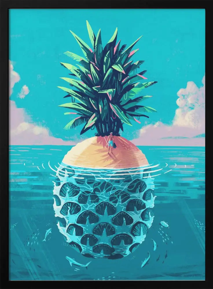 Stranded On Pineapple Island - Stretched Canvas, Poster or Fine Art Print I Heart Wall Art