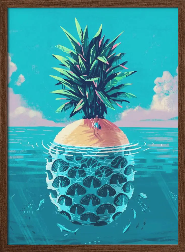 Stranded On Pineapple Island - Stretched Canvas, Poster or Fine Art Print I Heart Wall Art