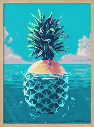 Stranded On Pineapple Island - Stretched Canvas, Poster or Fine Art Print I Heart Wall Art