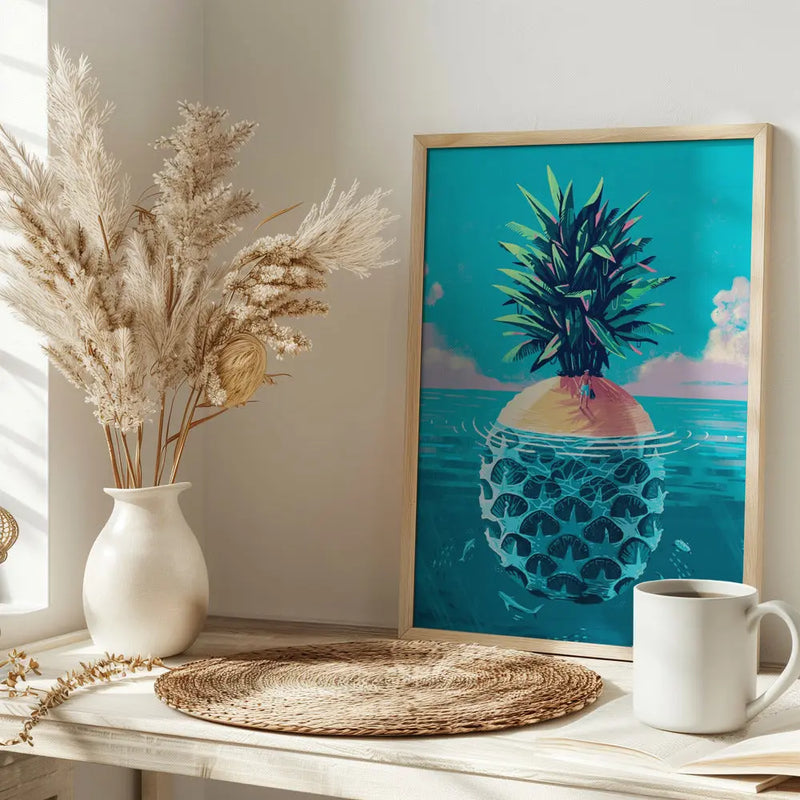 Stranded On Pineapple Island - Stretched Canvas, Poster or Fine Art Print I Heart Wall Art