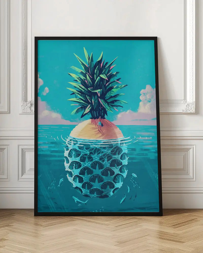 Stranded On Pineapple Island - Stretched Canvas, Poster or Fine Art Print I Heart Wall Art