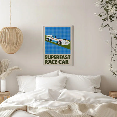 Superfast Race Car - Stretched Canvas, Poster or Fine Art Print I Heart Wall Art