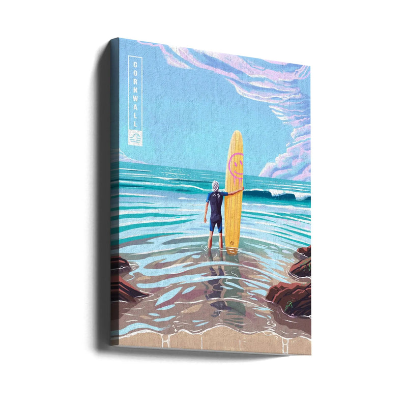 Surf Cornwall - Stretched Canvas, Poster or Fine Art Print I Heart Wall Art