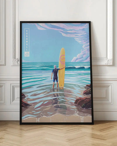 Surf Cornwall - Stretched Canvas, Poster or Fine Art Print I Heart Wall Art