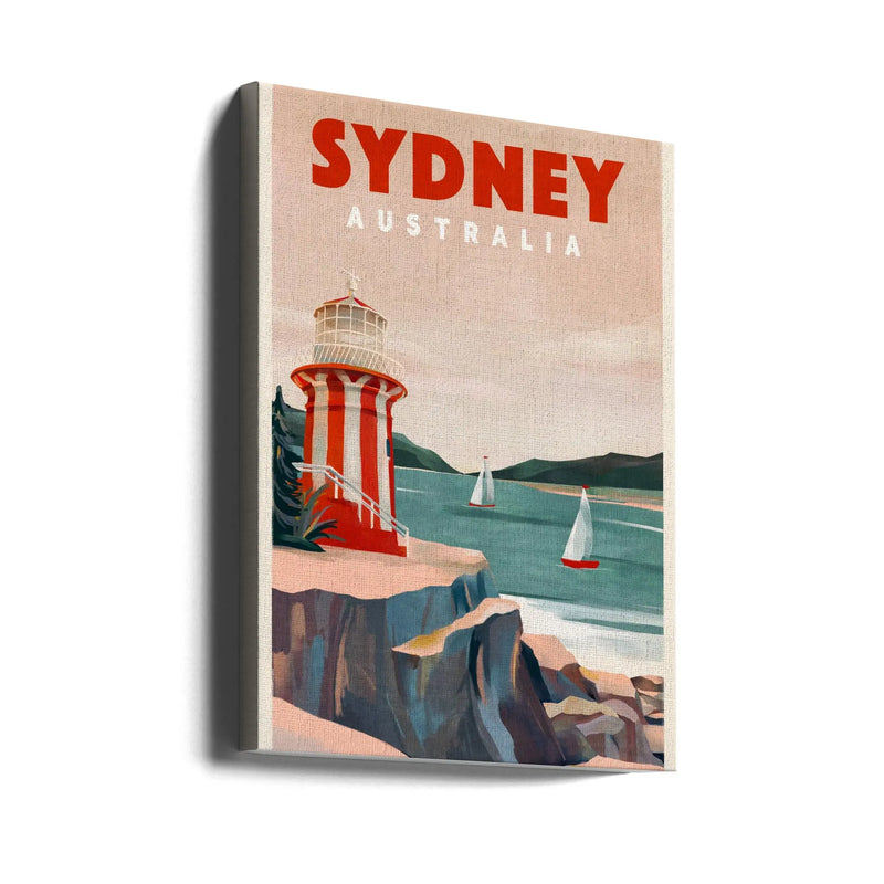 Sydney Australia Lighthouse Nautical Travel Art - Stretched Canvas, Poster or Fine Art Print I Heart Wall Art