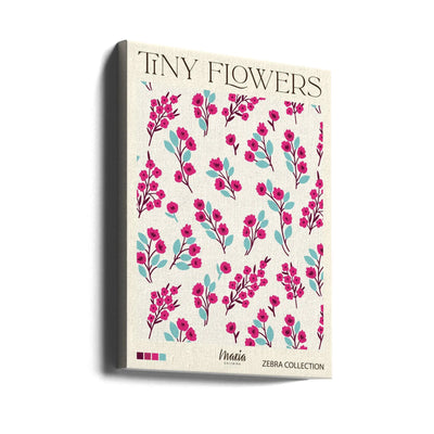 TINY FLOWERS. Zebra Collection - Stretched Canvas, Poster or Fine Art Print I Heart Wall Art