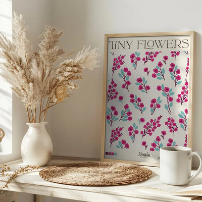 TINY FLOWERS. Zebra Collection - Stretched Canvas, Poster or Fine Art Print I Heart Wall Art