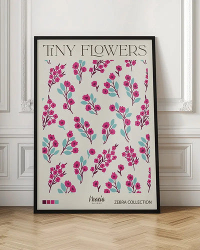 TINY FLOWERS. Zebra Collection - Stretched Canvas, Poster or Fine Art Print I Heart Wall Art