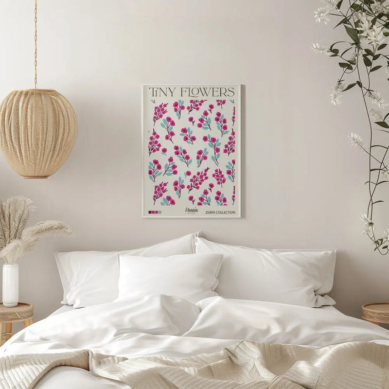 TINY FLOWERS. Zebra Collection - Stretched Canvas, Poster or Fine Art Print I Heart Wall Art