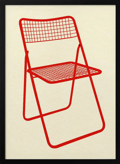 Ted Net Chair Red - Stretched Canvas, Poster or Fine Art Print I Heart Wall Art