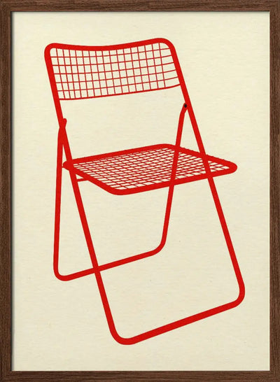 Ted Net Chair Red - Stretched Canvas, Poster or Fine Art Print I Heart Wall Art