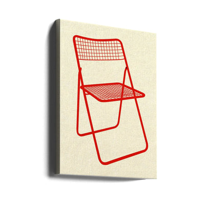 Ted Net Chair Red - Stretched Canvas, Poster or Fine Art Print I Heart Wall Art