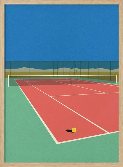 Tennis Court In the Desert - Stretched Canvas, Poster or Fine Art Print I Heart Wall Art