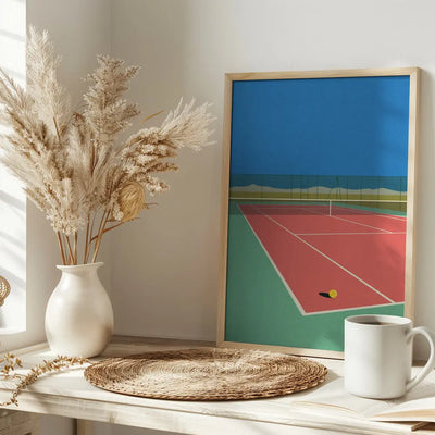 Tennis Court In the Desert - Stretched Canvas, Poster or Fine Art Print I Heart Wall Art