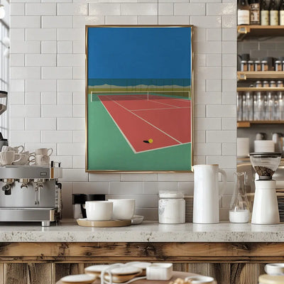 Tennis Court In the Desert - Stretched Canvas, Poster or Fine Art Print I Heart Wall Art