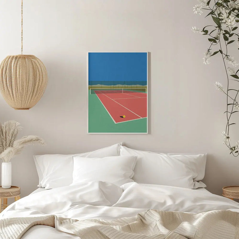 Tennis Court In the Desert - Stretched Canvas, Poster or Fine Art Print I Heart Wall Art