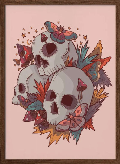 The 3 Skulls - Stretched Canvas, Poster or Fine Art Print I Heart Wall Art