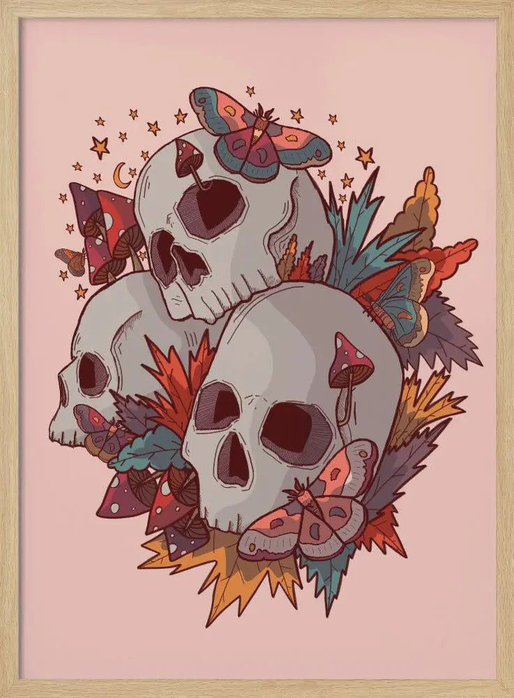 The 3 Skulls - Stretched Canvas, Poster or Fine Art Print I Heart Wall Art