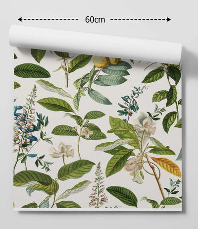 The English Garden in White Wallpaper - Floral Wallpaper In Traditional Style - Removable Peel and Stick or Soak and Stick Wallpaper I Heart Wall Art Australia