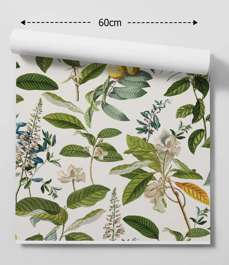 The English Garden in White Wallpaper - Floral Wallpaper In Traditional Style - Removable Peel and Stick or Soak and Stick Wallpaper I Heart Wall Art Australia