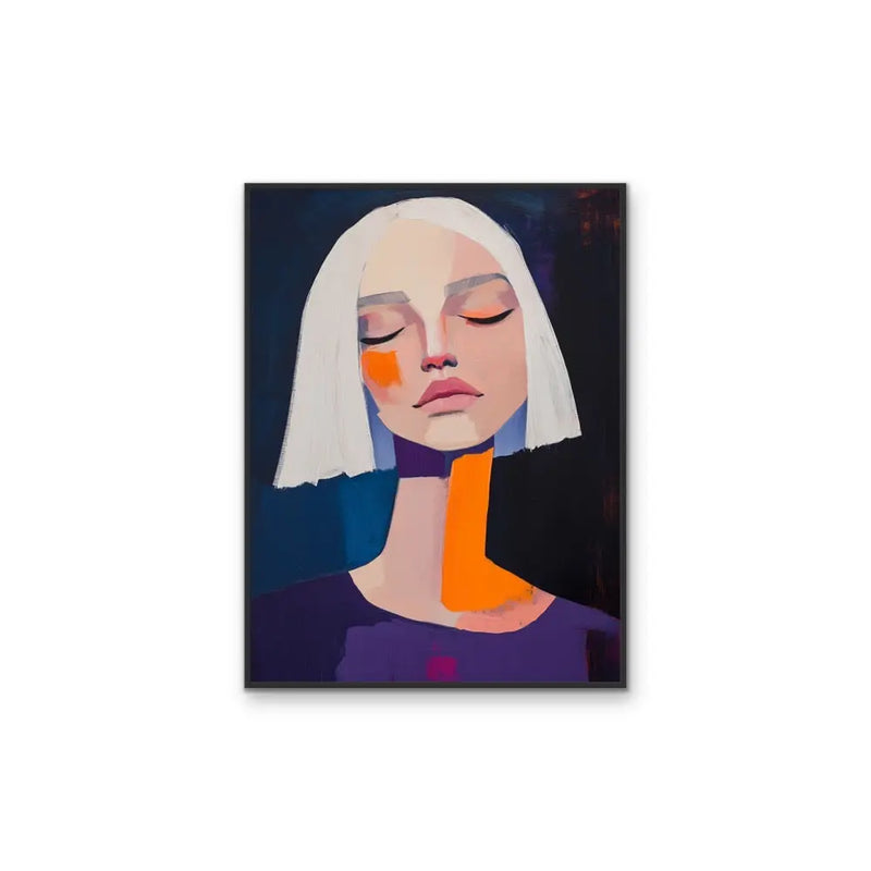 The News Is In - Orange, White Bold Woman Portrait I Heart Wall Art