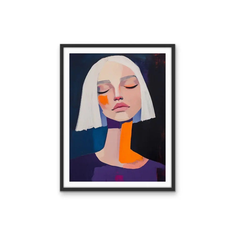 The News Is In - Orange, White Bold Woman Portrait I Heart Wall Art