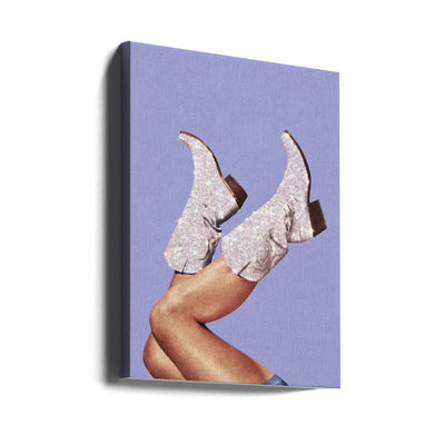 These Boots - Glitter Very Peri Periwinkle - Stretched Canvas, Poster or Fine Art Print I Heart Wall Art
