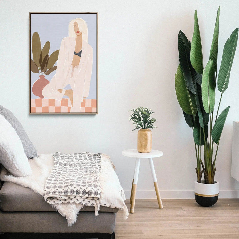 Too Lazy To Yoga by Ivy Green Illustrations - Stretched Canvas Print or Framed Fine Art Print - Artwork I Heart Wall Art Australia 