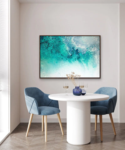 Turquoise Whispering- Turquoise Aerial Coastal Artwork by Petra Meikle de Vlas I Heart Wall Art Australia