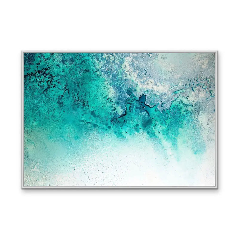 Turquoise Whispering- Turquoise Aerial Coastal Artwork by Petra Meikle de Vlas I Heart Wall Art Australia