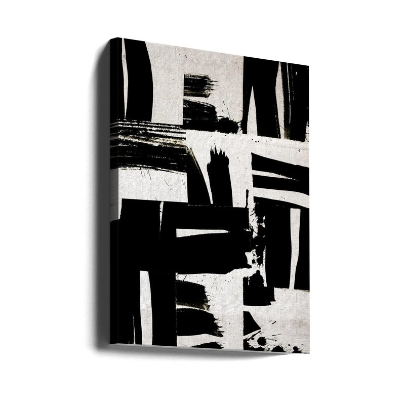 Wabi Sabi Black and White Abstract - Stretched Canvas, Poster or Fine Art Print I Heart Wall Art