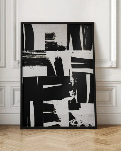 Wabi Sabi Black and White Abstract - Stretched Canvas, Poster or Fine Art Print I Heart Wall Art