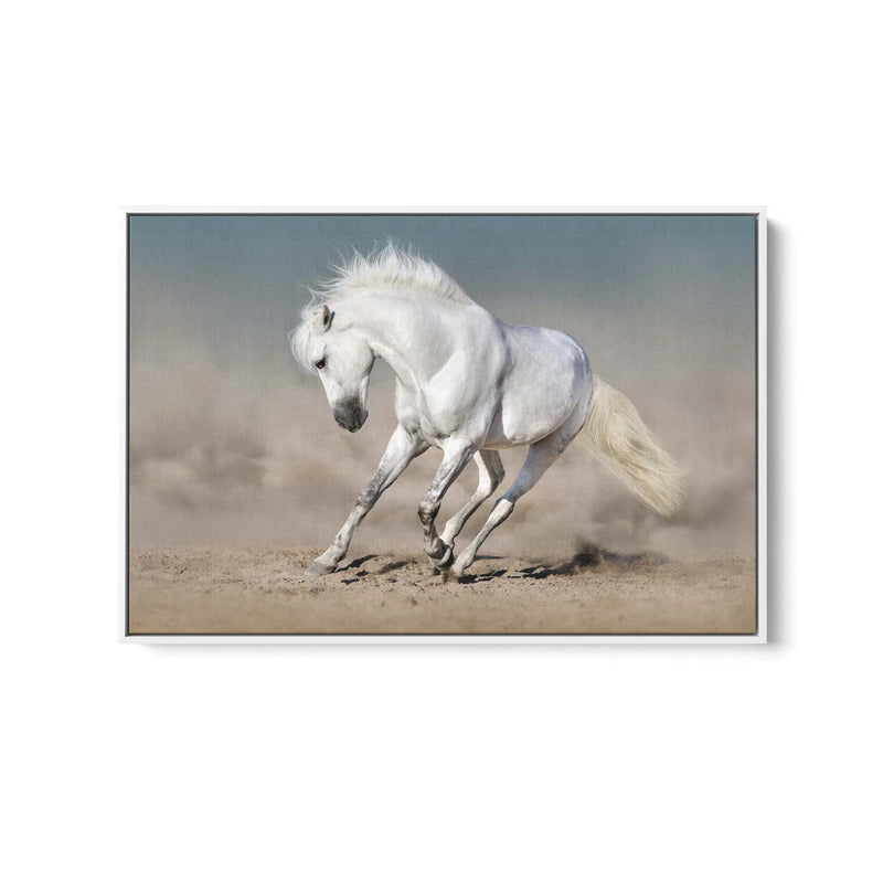 White Horse in White Background - Australian Landscape Artwork I Heart Wall Art Australia