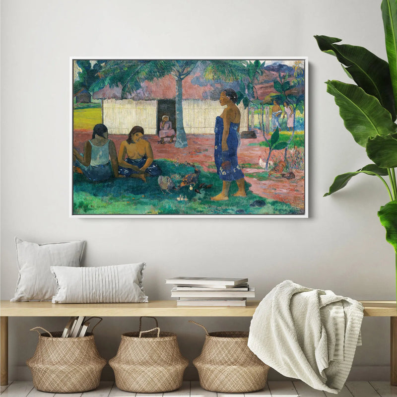 Why Are You Angry (No te aha oe riri) (1896) by Paul Gauguin - Stretched Canvas Print or Framed Fine Art Print - Artwork I Heart Wall Art Australia 