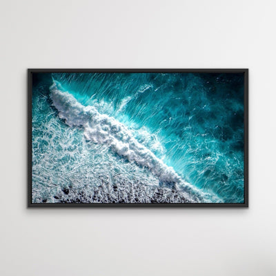 Wild Ocean- Ocean Wave Blue Stretched Canvas Wall Art Print - I Heart Wall Art