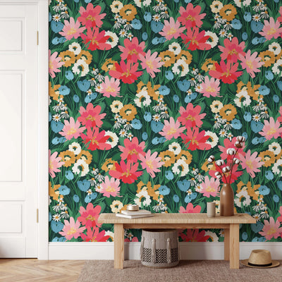 Wildflower Meadow - Removable Peel And Stick Floral Wallpaper I Heart Wall Art Australia