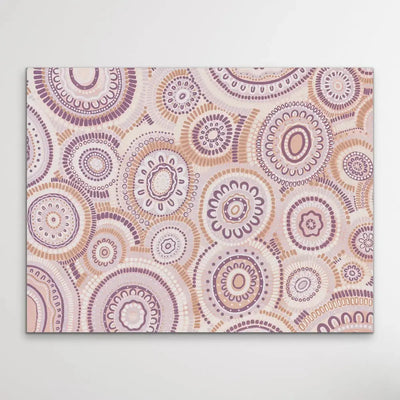 Wildflowers Blooming Gathering - Soft Purple-  Aboriginal Art Print By Leah Cummins - I Heart Wall Art